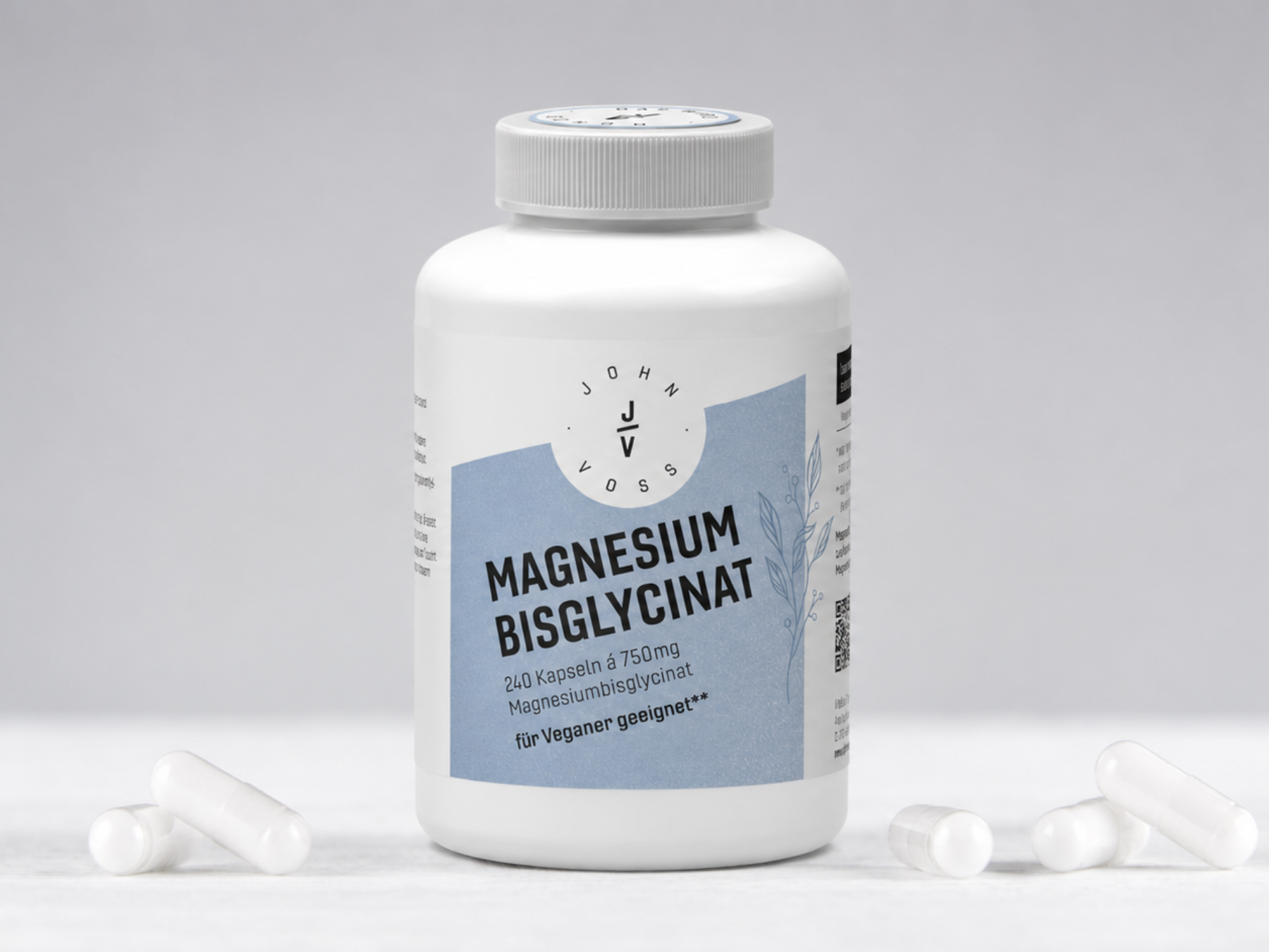 Einnahme Magnesium – JOHN VOSS Magnesium Bisglycinat Kapseln zur täglichen Magnesiumversorgung und Einnahme.
