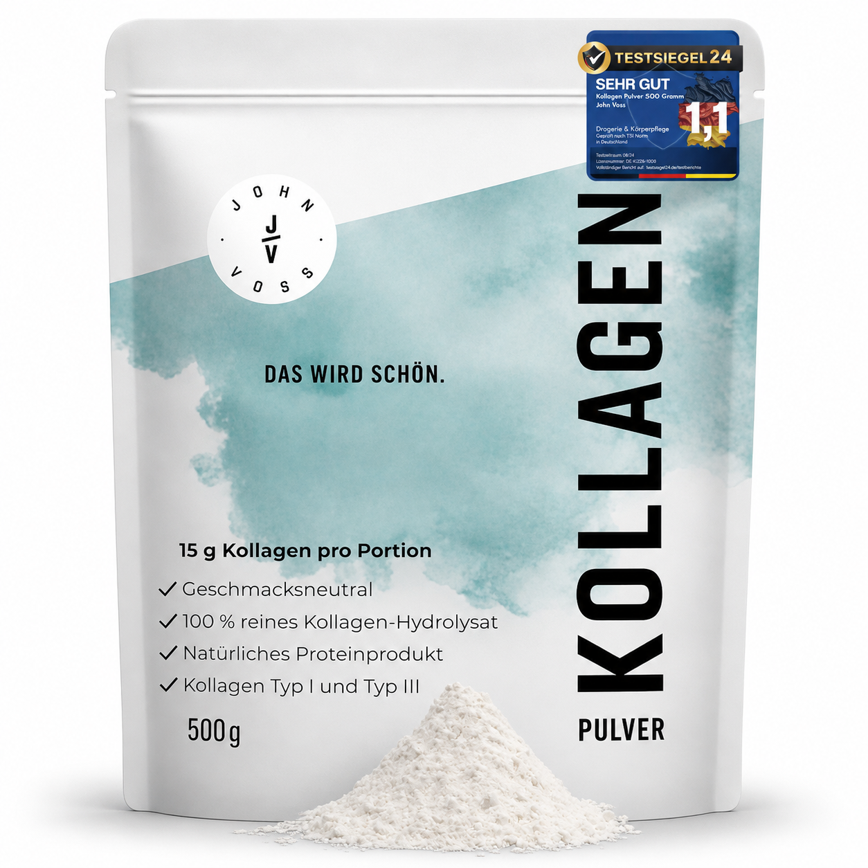 JOHN VOSS Kollagen Pulver aus 100 % Kollagenhydrolysat
