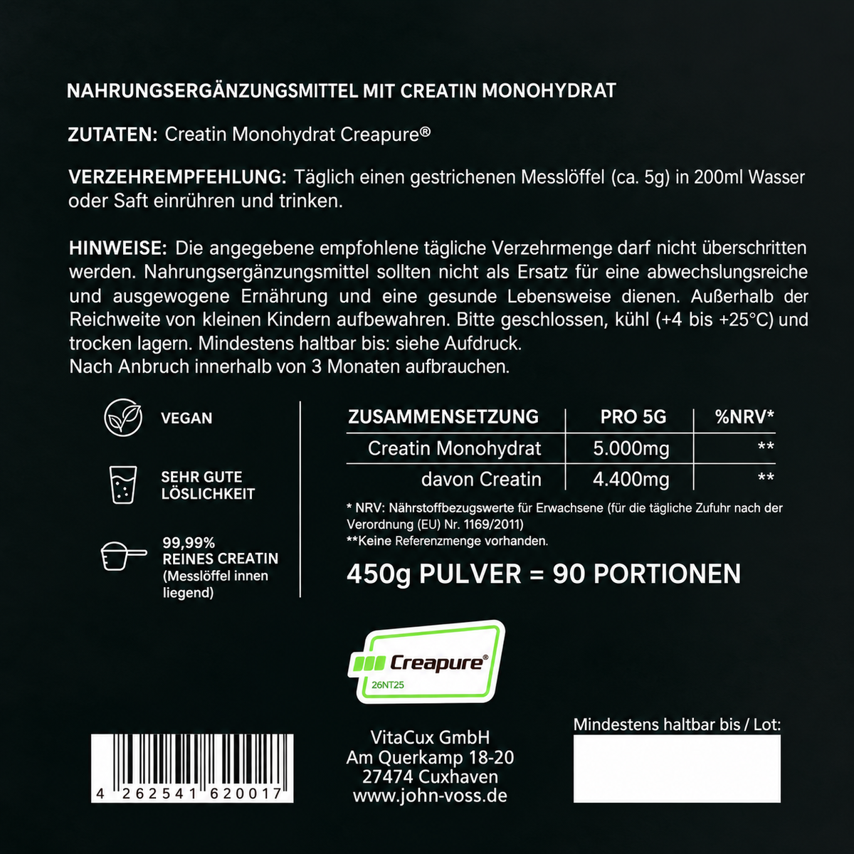 Creapure® Kreatin Pulver