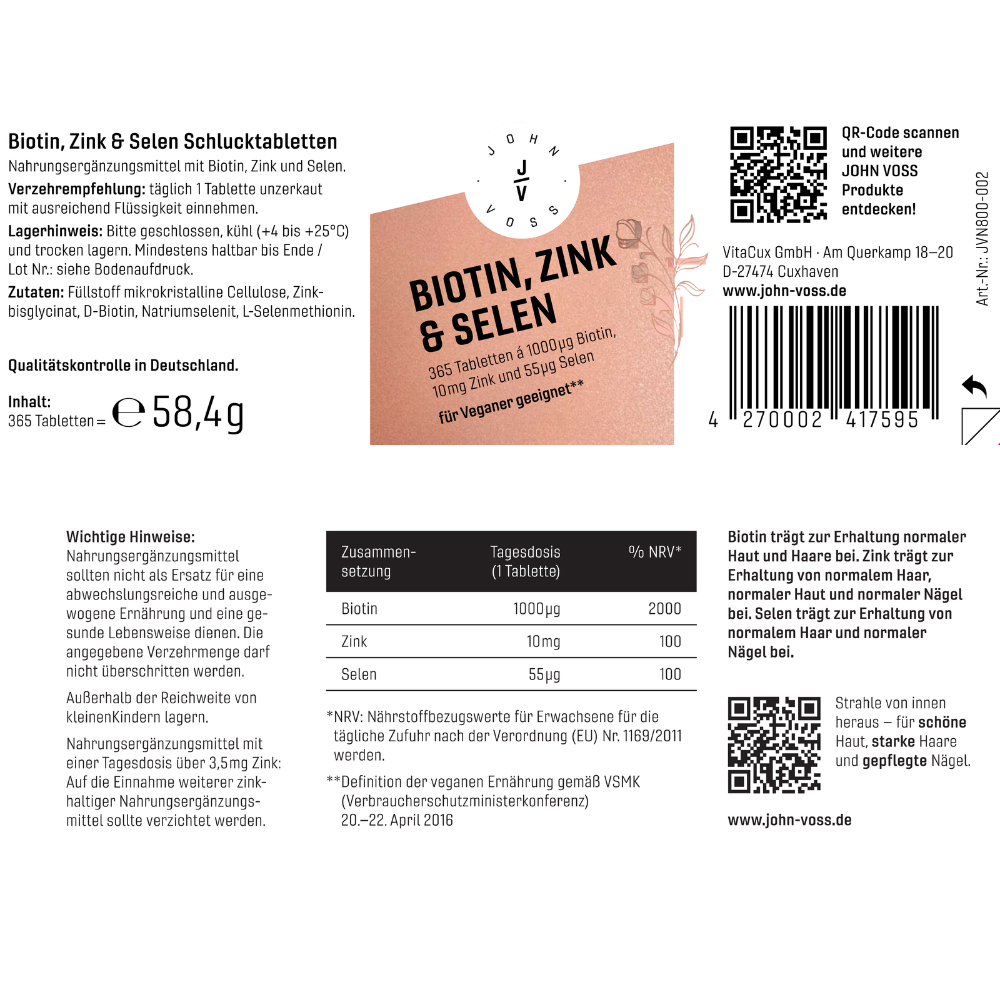 Biotin, Zink & Selen