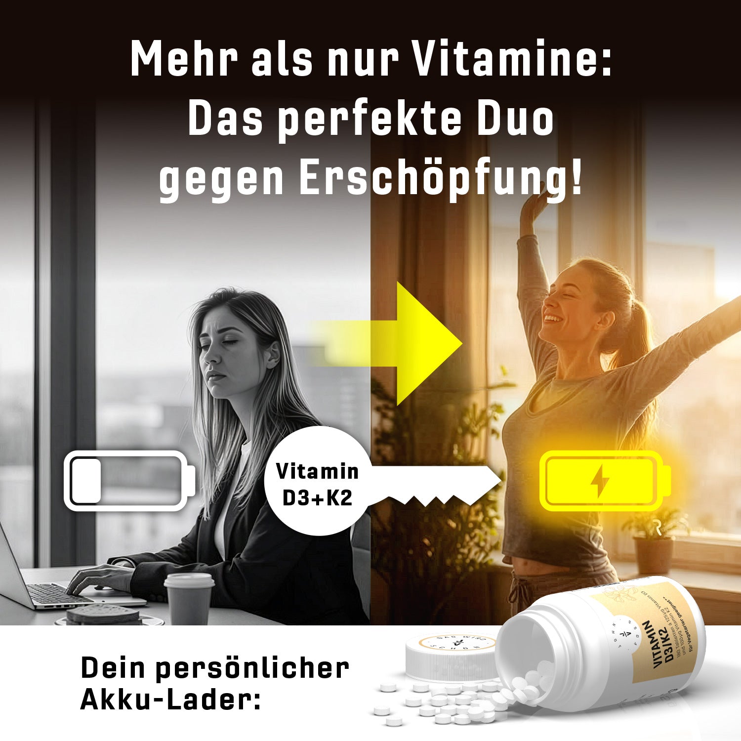 Hochdosierte Vitamin D3 K2 Tabletten von JOHN VOSS
