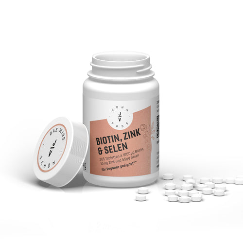JOHN VOSS Biotin Zink Selen Tabletten – 365 Stück